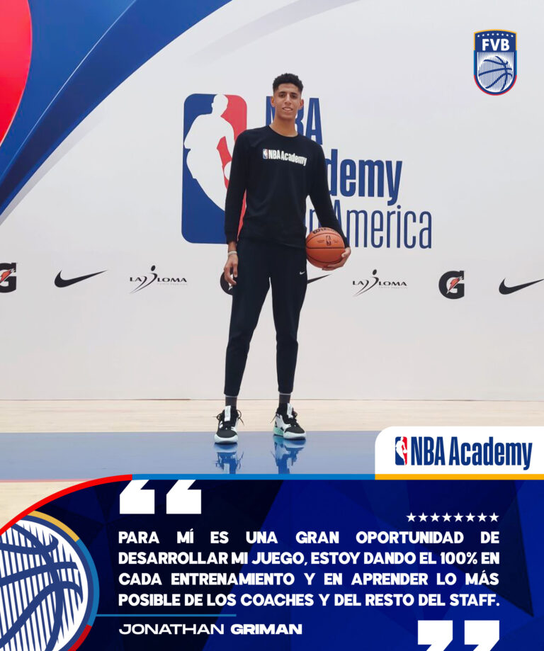 Jonathan Griman en la NBA Academy Latin America: “Doy el 100% en cada entrenamiento para aprender lo más posible”
