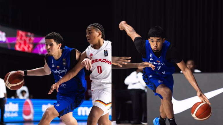 Julio Vásquez y Kevin Gutiérrez en Basketball Without Borders